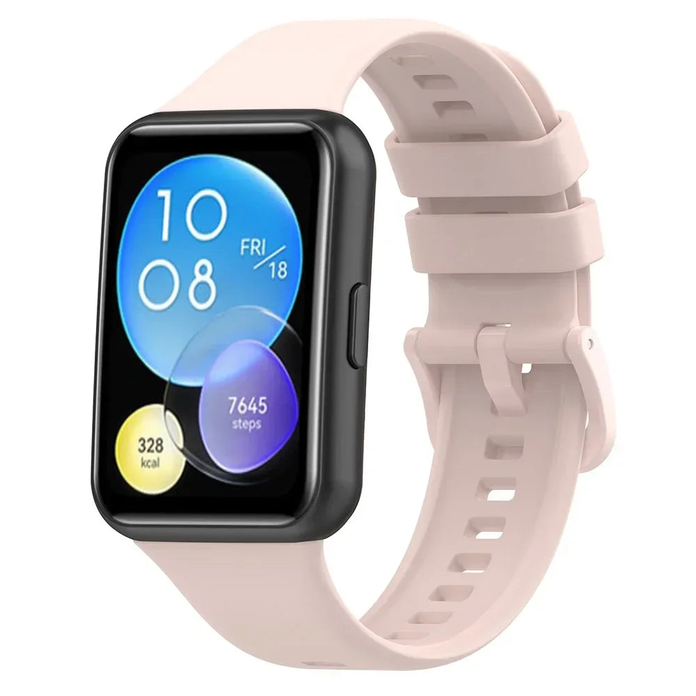 Silicone Strap For Huawei Watch Fit 2 Watch Band Bracelet Replacement Accessories + Transparent TPU Protective Case