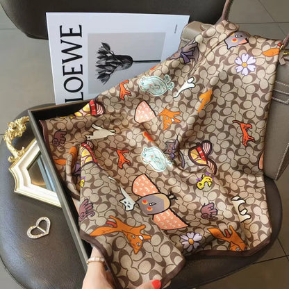 New Silk Square Scarf Women Luxury Floral Print Kerchief Soft Satin Hairband Hands Bag Ribbon Foulard Hijab Neckerchief Headband