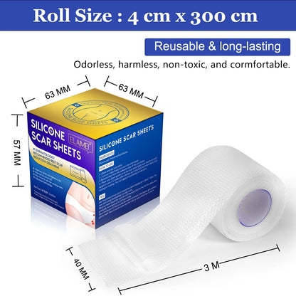 1 Roll Invisible Silicone Scar Sheets Self-Adhesive Scar Cover Tape Skin Care Strips Transparent Color