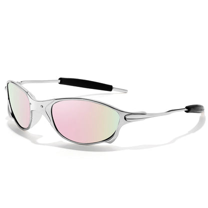 Men And Women Trendy Cycling Sunglasses Metal Shades With UV Protection for Outdoor Sports, Running, Hiking, Driving Travel