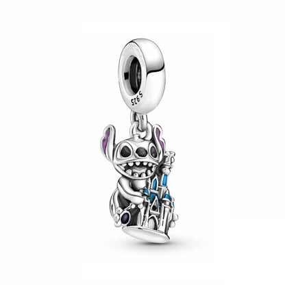 Hot Sell MINISO Disney 925 Sterling Silver Animals Mobilization Charms Beads Hot Original Bracelet DIY Jewelry Women Pendant