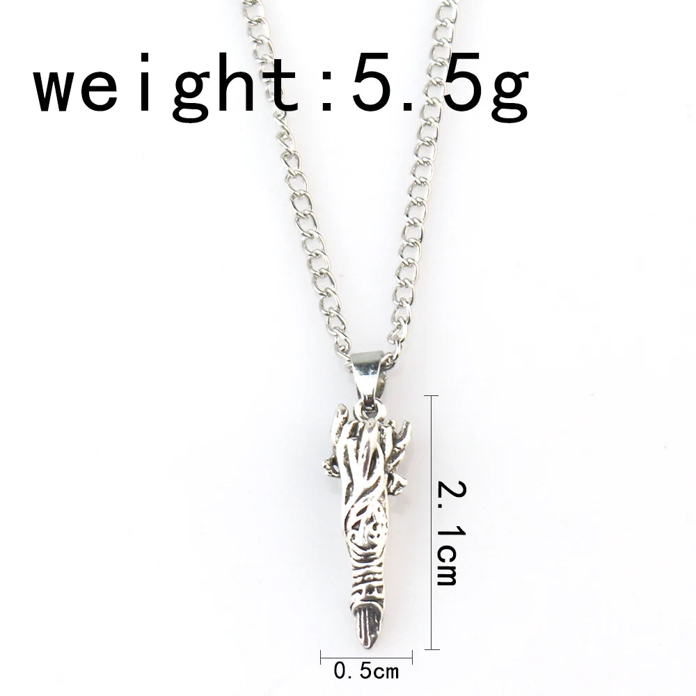 Anime Jujutsu Kaisen Fushiguro Toji Sword Necklace Spear Of Tianri Knife Pendant Cosplay Necklaces For Unisex Choker Jewelry