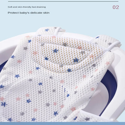 Cross-shaped Newborn Baby Bath Cushion Adjustable Anti-slip Baby Bath Net Mat Baby Bathtub Pillow Foldable Children Bathtub