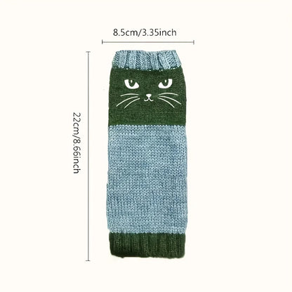 Thermal Winter Gloves Warm Cute Cat Fingerless Gloves Halloween Christmas Unisex Anti-Cold Thickened Touchscreen Mittens