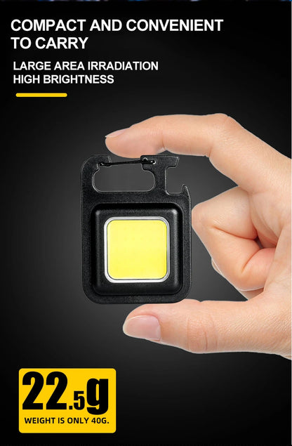Super Bright MINI COB Keychain Flashlight Charging Lamp Camping Lights with Magnet 3 Lighting Modes for Camping Home