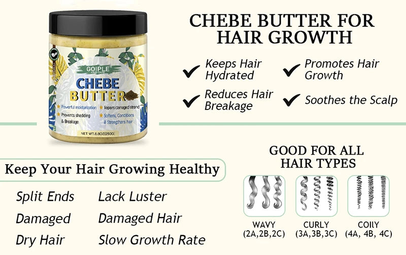 GOIPLE Chebe Hair Care Products Deep Nourish & Moisturize Conditioner Smoothing Anti-loss Breakage Hair Oil or Butter or Powder