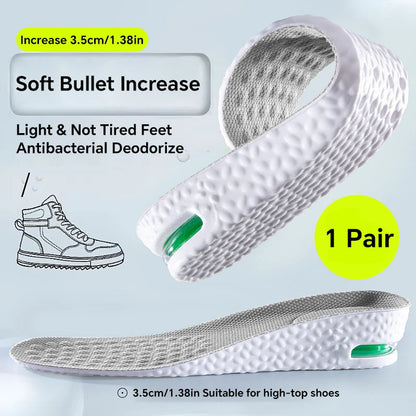 1Pair Height Increase Insole for Feet Sports Air Insoles Comfort Plantar Fasciitis Shoes Inserts Shock Absorbing Shoe Pads
