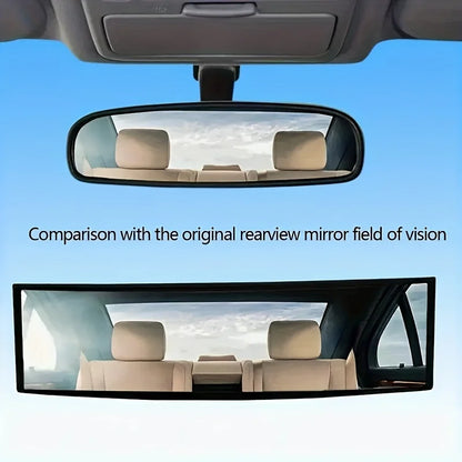 Universal Anti-Glare Wide-Angle Convex Rearview Mirror Car Interior Easy Clip-On 285mm HD Panoramic Anti-Fog Safety Accessory