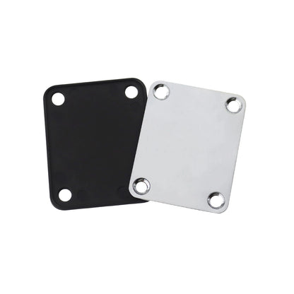 1Set  Bass Guitar Neck Plate,Electric Guitar Neck Joint Connecting Strengthen Plate with Plastic Back Plate & Mounting Screws