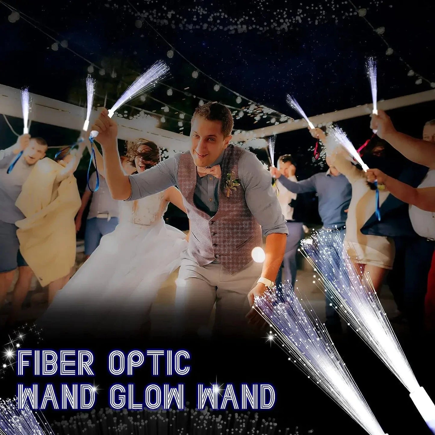Glow Sticks Fiber Optic Light Up Wands LED Night Lighting Props for Birthday Wedding Dark Parties Concerts Christmas Halloween