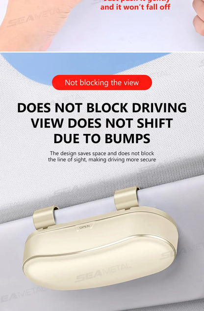 SEAMETAL Car Sun Visor Glasses Case Anti-Scratch Sunglasses Storage Box Glasses Holder Organizer Universal for 99% Car Models