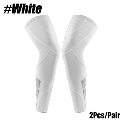 1 Pair Sports Leg Sleeves, Full Leg Compression Sleeve for Men and Women, Long Knee Sleeve with Anti-slip Silicone Strips