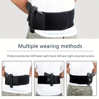 Tactical Outdoor Hunting Fitness Gun Holster for Waist Band Belt -  Concealed Carry Phone Bag Portable Hidden Belly Defense Use