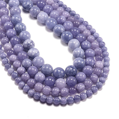 Natural Angelite Stone Loose Beads For Jewelry Making Diy Bracelets Necklace 15" Cord Not Included 4mm 6mm 8mm 10mm