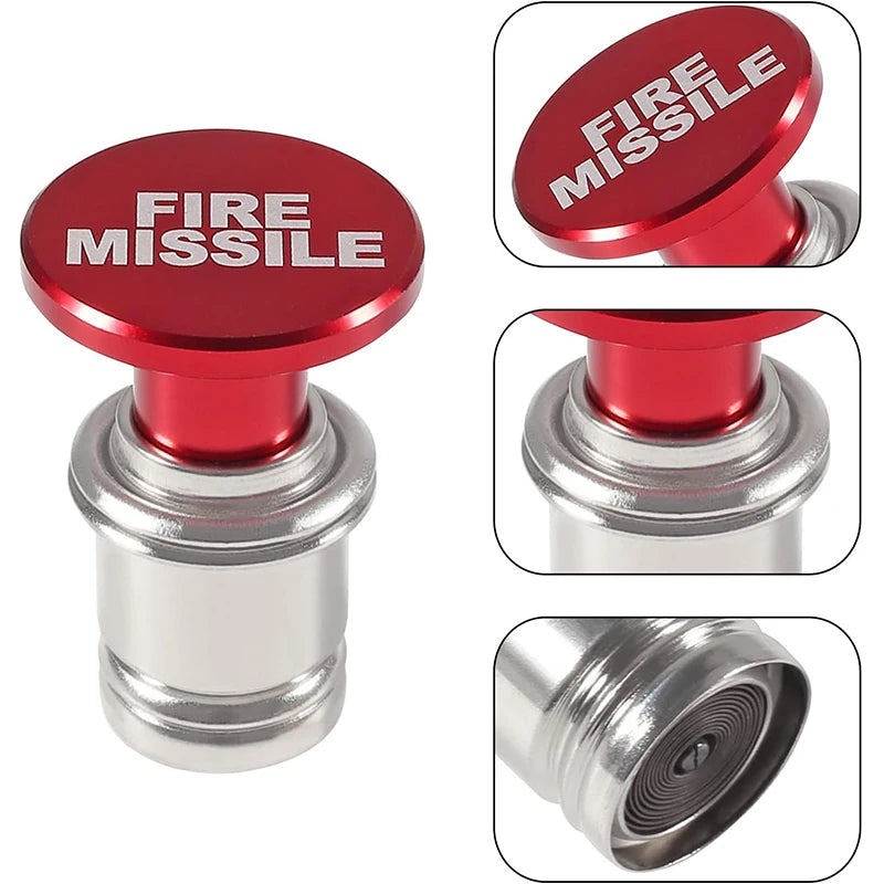 Fire Missiles Button Car Cigarette Lighter Anodized Aluminum Universal 12-Volt Replacement Accessory Fits for Most Vehicl Socket