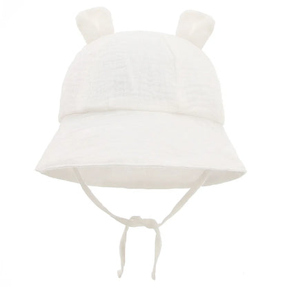 Muslin Baby Summer Hat Newborn Cap Cotton Baby Sun Hats for Girls Boys Infant Bucket Hat for Toddler Accessories 3-12M