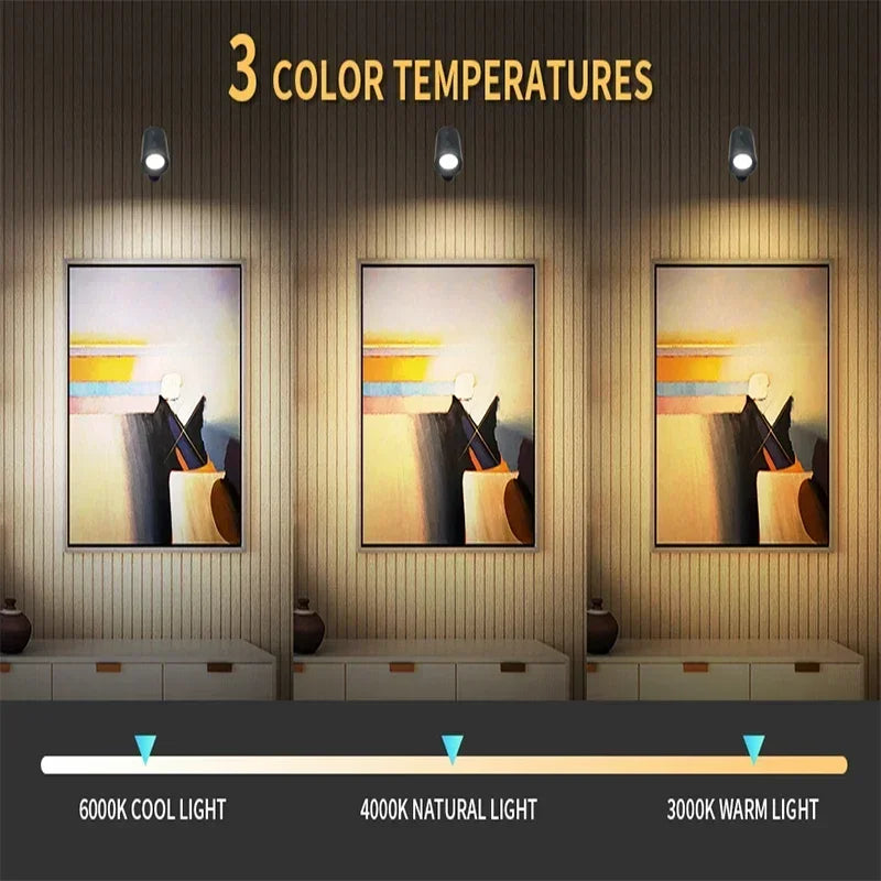 Led Double Head Wall Lamp Touch Control Remote 360 Rotatable USB Recharge Wireless Portable Night Light For Bedroom Reading Lamp