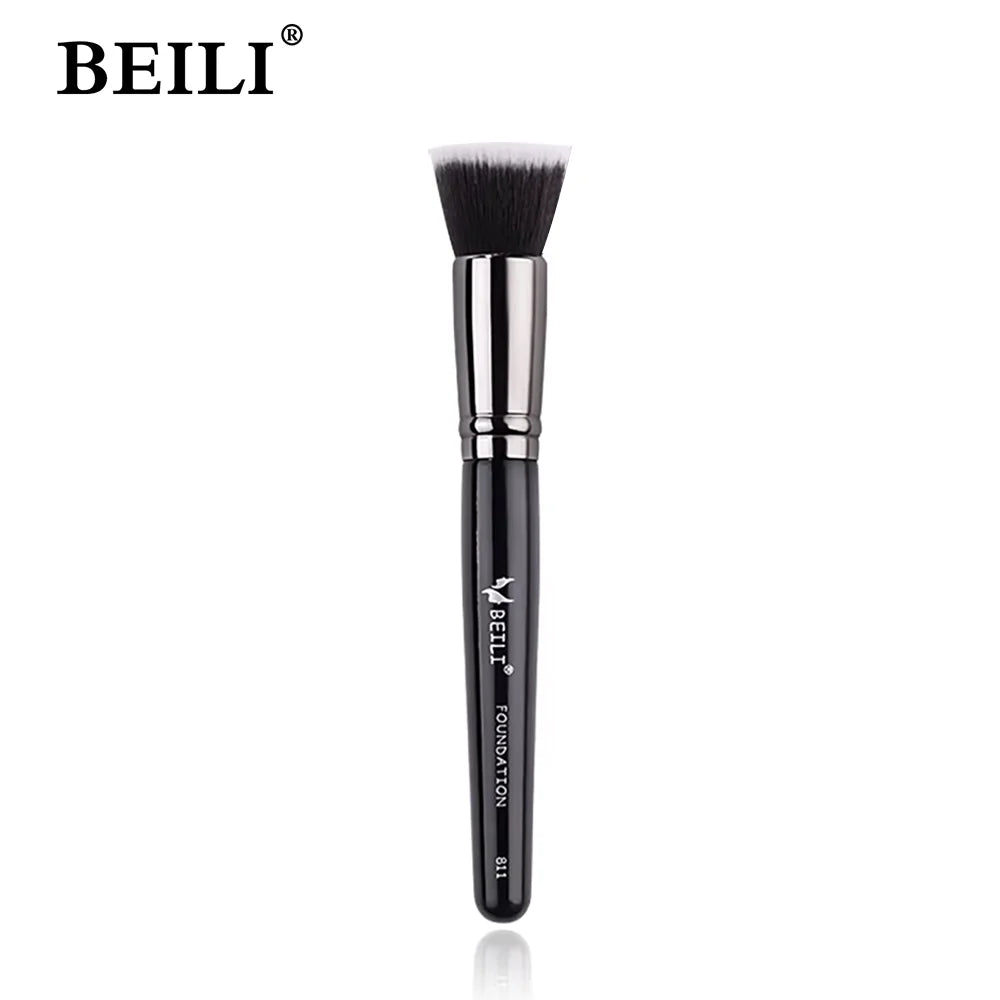 Arc-shaped Flat-head Ultra-thin Foundation Brush, Paint-free And Traceless Foundation Liquid Brush, Professional