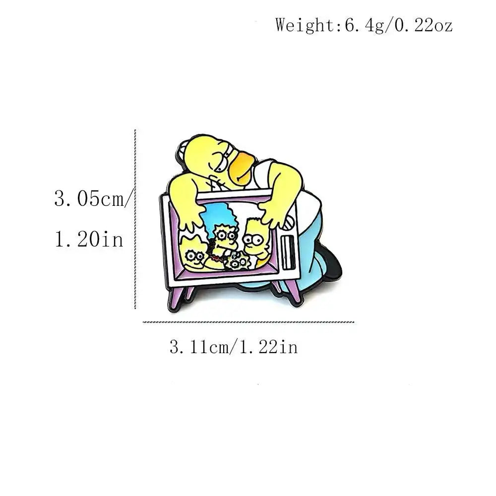 7pcs the Simpsons Enamel Pins Classic Anime Cute Funny Cartoon Brooch DIY Badge Jewelry for Clothes And Backpack Accessories
