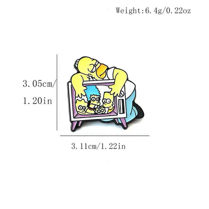 7pcs the Simpsons Enamel Pins Classic Anime Cute Funny Cartoon Brooch DIY Badge Jewelry for Clothes And Backpack Accessories