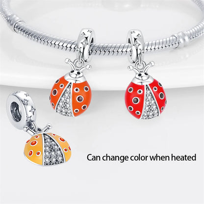 Charms Silver 925 Ladybugs and Cherry Strawberries Pendant Bead Fit 3mm Bracelet Bangle Necklace For Women Luxury Jewelry Making