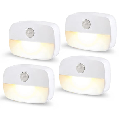 Motion Sensor Light Indoor LED Night Light Stick on Nightlight Battery Operated Lights for Hallway Stair Bathroom Closet Bedroom