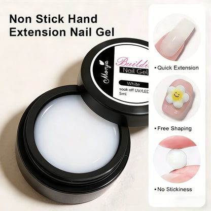 3D Nail Gel, Non-Sticky Hard Long-Lasting Overlay, Creates 3D Bow Geometric Letter Shapes, Salon Quality, Soluble Residue-Free A