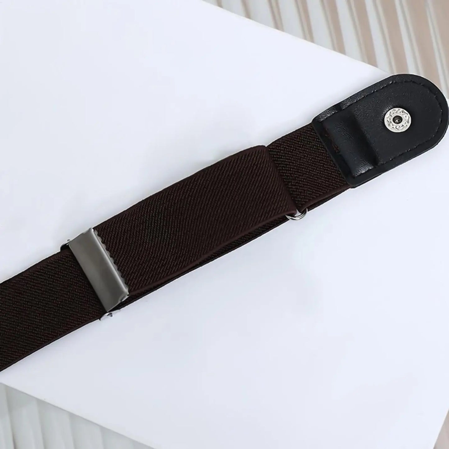 1 Pair No Buckle Elastic Belt Stretchable Adjustable Waistband for Women Men Jeans Pants Trousers Dresses Casual Fashion Wear