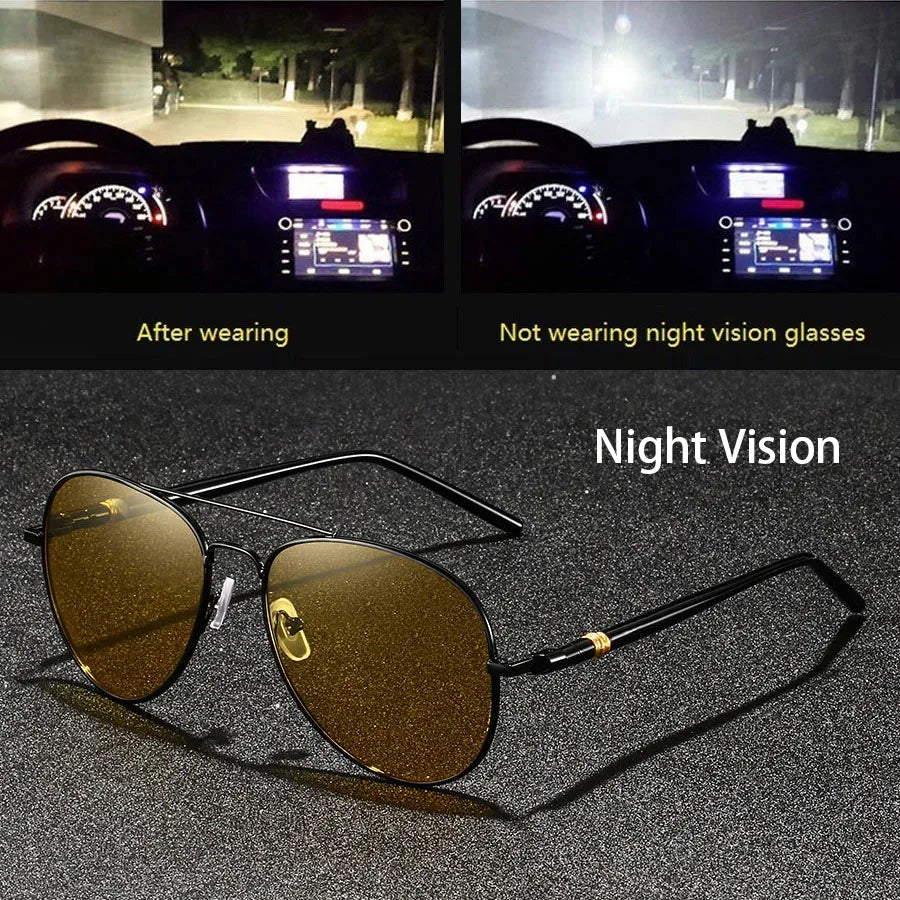 Fashion Vintage Square Frame Unisex Night Vision Glasses Reduce Visual Fatigue Lenses Anti-Glare Anti reflective UV400 Eyewear