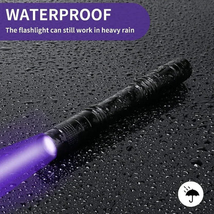 1/2PCS UV Flashlight 395nm Ultraviolet Torch With Pen Clip Portable Use AAA Batteries Light Pet Urine Scorpion Detector UV Lamp