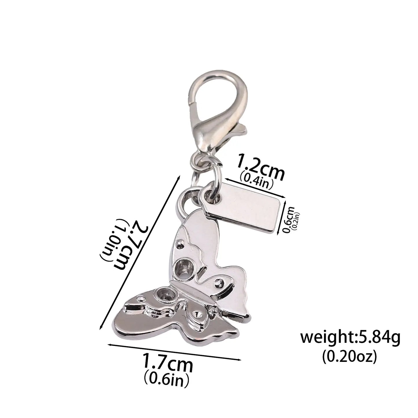 Luxury Highend Cherry Butterfly Four-leaf Clover Love Bear Mouse Keychain Ladies Y2K Bag Pendant Car Accessories Gift Decoration