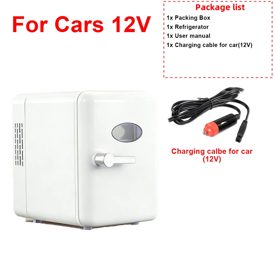 4L Mini Beauty Fridge for Skincare Car & Home Dual Use Cooling Heating Makeup Refrigerator Travel Cosmetic Face Cream Fridge