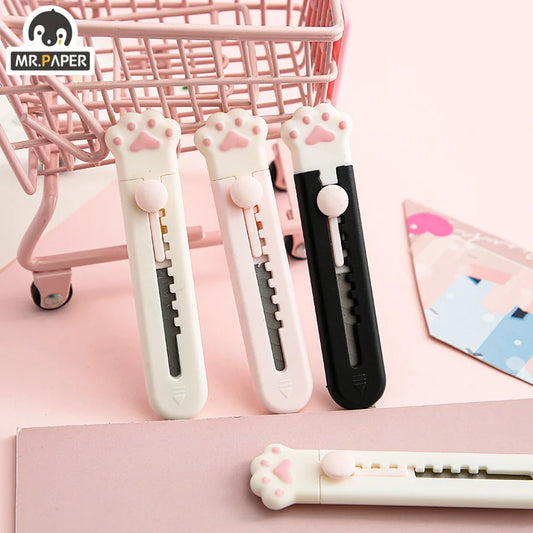 Mr.Paper Mini Cat Claw Utility Knife Creative Cute Convenient Hand Account Paper-cutting Tool Student Stationary Art Supplies