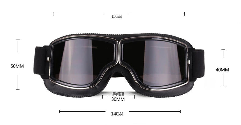 Motorcycle Glasses Windproof Motorcycle Helmet Glasses Sunglasses Retro Universal Folding Leather Retro Motorcycle Accessories
