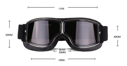 Motorcycle Glasses Windproof Motorcycle Helmet Glasses Sunglasses Retro Universal Folding Leather Retro Motorcycle Accessories