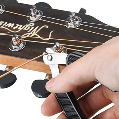Guitar String Winder String Cutter Bridge Pin Puller 3 IN 1String Peg Winder Guitar Repair Tool Black