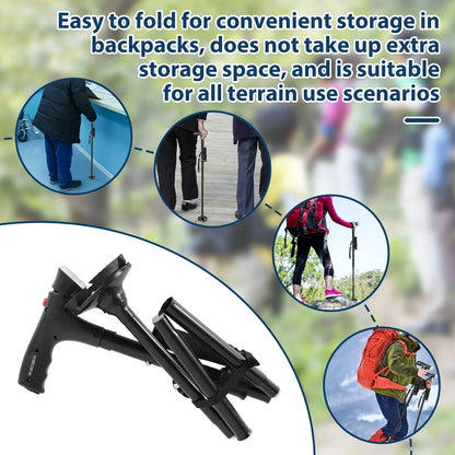 Folding Cane Elder Crutches With LED Light Four-legged Anti Slip Aluminum Alloy Telescopic Walking Cane Flashlight SOS Alarm