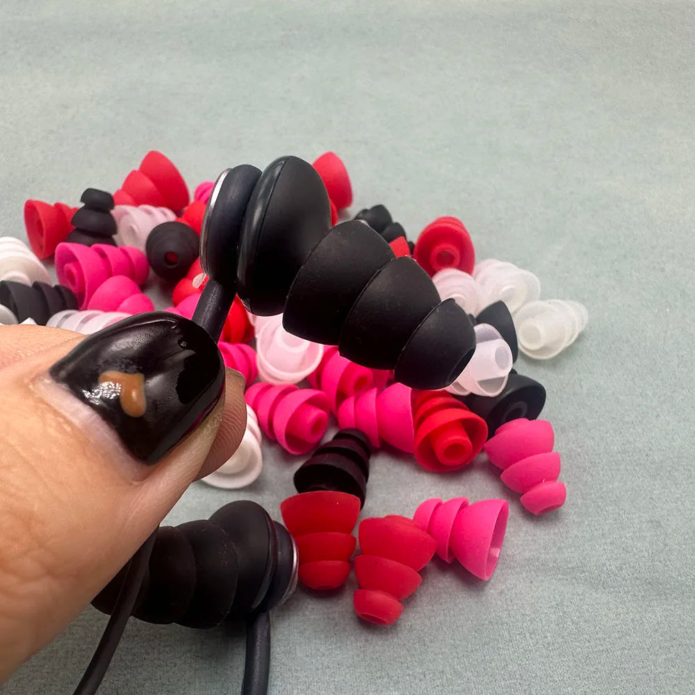 Three layers Silicone In-Ear Earphone Headset Earbud Bud Tips Earbuds eartips Earplug 6pcs/3pair