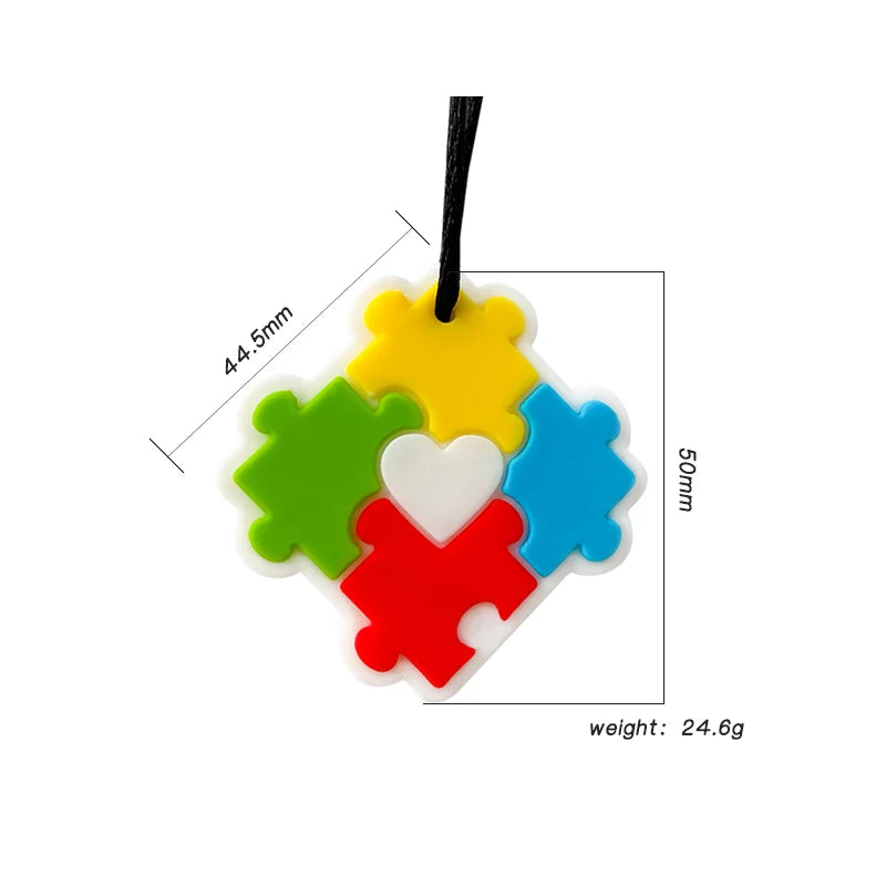 1pcs Silicone Teether Kids Chew Necklace Sensory Chewy Pendant Oral Motor Toys Therapy Tools for Autism Children's Goods