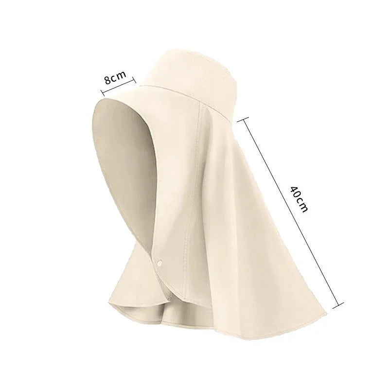 New Sun hat Summer Sunshade Visor Big Hat Outdoor Sunprotection Fishing Hiking Neckprotection Shawl Bucket Hats Sun Supplies
