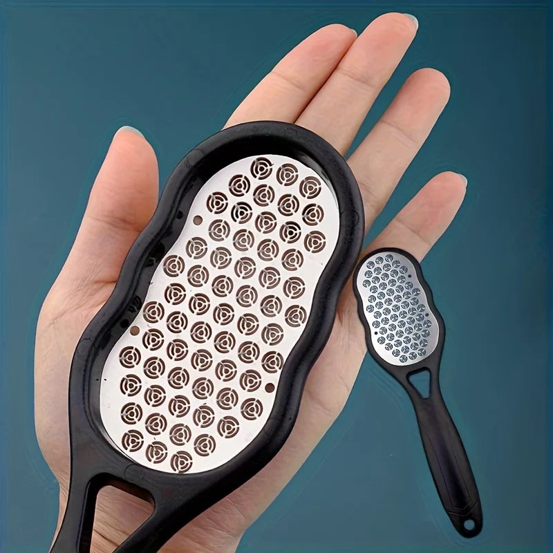 Professional Heavy-Duty Stainless Steel Painless Foot File & Remover with Splash Guard & Handle Suitable for Care Cracked Heels