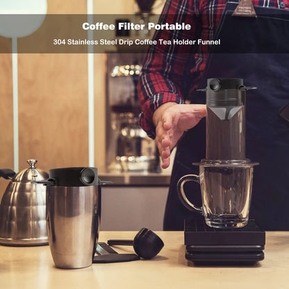 Foldable Portable Coffee Filter Coffee Maker Stainless Steel Drip Coffee Tea Holder Reusable Paperless Pour Over Coffee Dripper