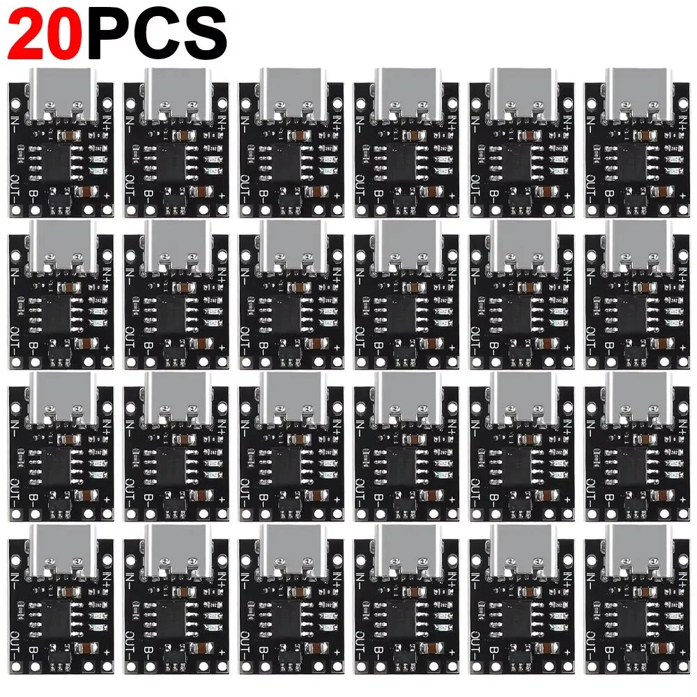 1-20PCS Universal USB Type C Charging Board 3.7V Lithium Battery Charger Board Over Module with Protection Circuit Connectors