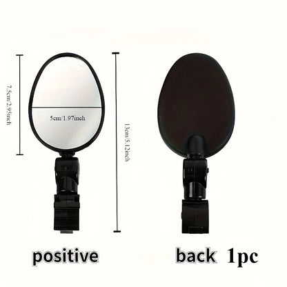 1/2PCS  Bike Mirrors, Acrylic Convex Oval Rearview for Cycling360° Rotatable Shockproof Handlebar Mount Mirrors for Mountain &