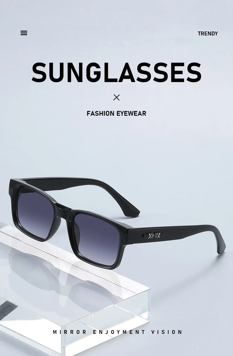 Light Luxury Square Sunglasses Minimalist Design Elegant Unisex Uv400 Protection Sun Glasses 9017