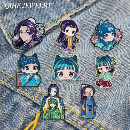 Maomao Light Novel Brooch Enamel Pins  Cute Japanese Anime Cartoon Character Brooches Lapel Badge Jewelry Gift for Fans Friends