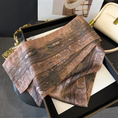 Fashion Skinny Silk Scarf for Women Letter Hair Ribbons Headbands Bandana Female Bag Wrist Wrap Neckerchief Foulard Neck Ties