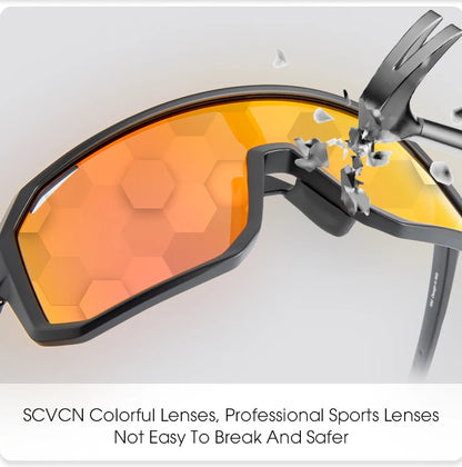 SCVCN New Cycling Glasses Bike Sunglasses Men UV400 Eyewear Outdoor Sports MTB Goggles Bicycle Women Riding Hiking Sunglasses