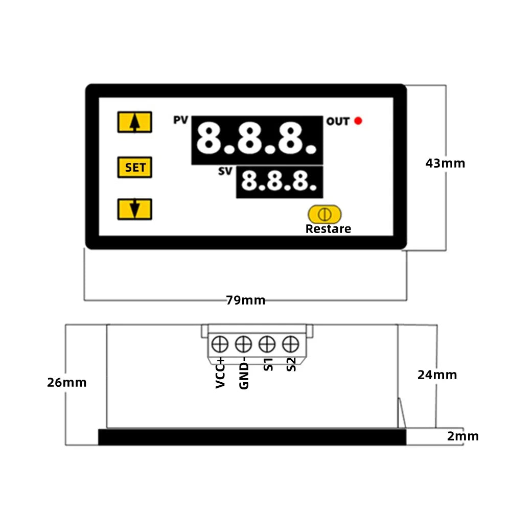 DC 12V/24V AC110-220V Probe Line 20A Digital Temperature Control LED Display Thermostat With Heat Cooling Control Instrument