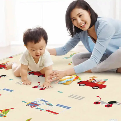 177*64cm Baby Play Mat Foldable Waterproof Children Carpet Double-Sided Pattern Educational Outdoor Camping Mat Easy to Carry